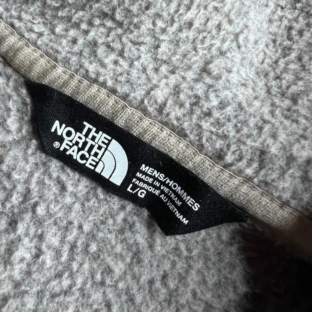 The North Face Gordon Lyons Full Zip Hoodie Mens Large Tan Heather Fleece Jacket